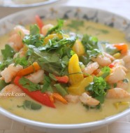 Curry kokosowe z krewetkami